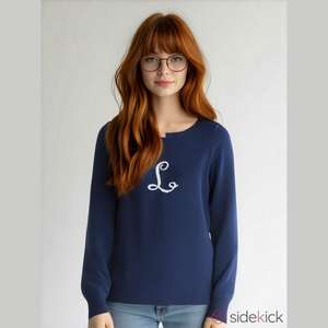 Lilly Pulitzer Women's XS Navy Pullover Sweater Monogram "L"